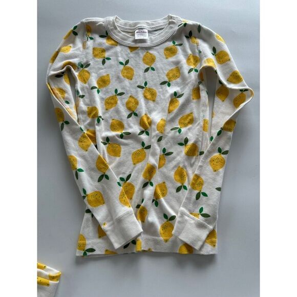 Hanna Andersson Long John Pajama Set Lemonade in White Unisex Size 10 - Picture 4 of 5